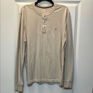 Izod Tan Long Sleeve Tee Relaxed Fit